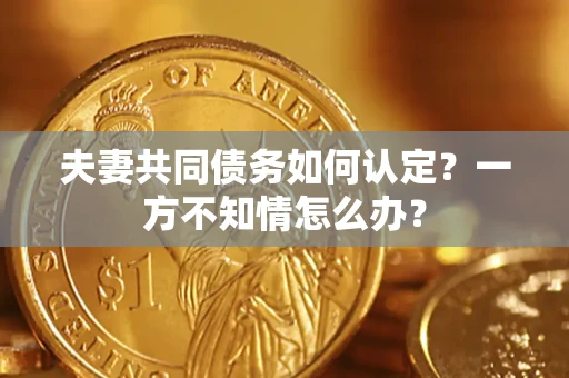 北京夫妻共同债务如何认定？一方不知情怎么办？