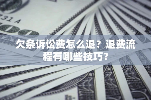 北京欠条诉讼费怎么退？退费流程有哪些技巧？